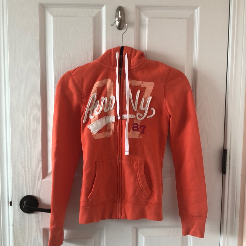 Coral Aeropostale Zip-Up Hoodie